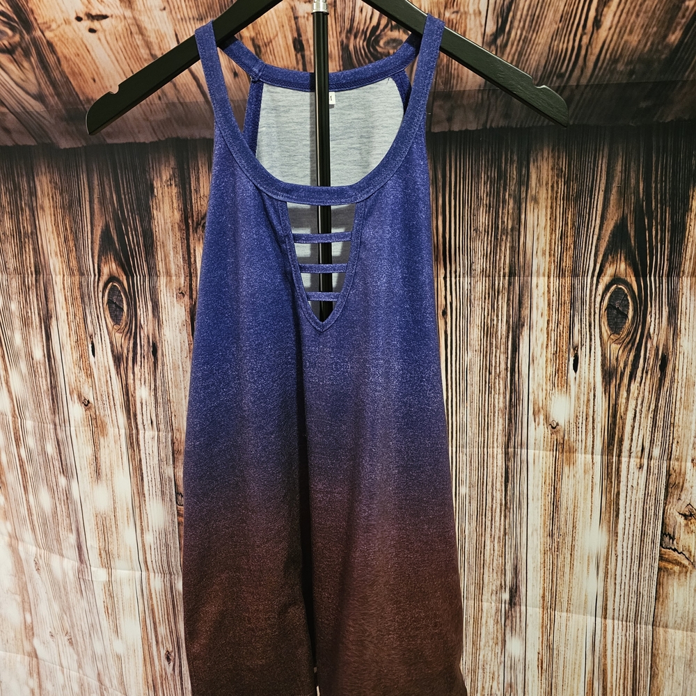 Blue and Brown Gradient Tank Top